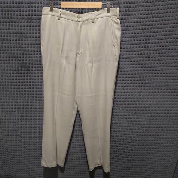 TommyBahama Silk Khaki Dress Pants 34x31 Beach Wedding Boho Preppy Old Money - Picture 1 of 16